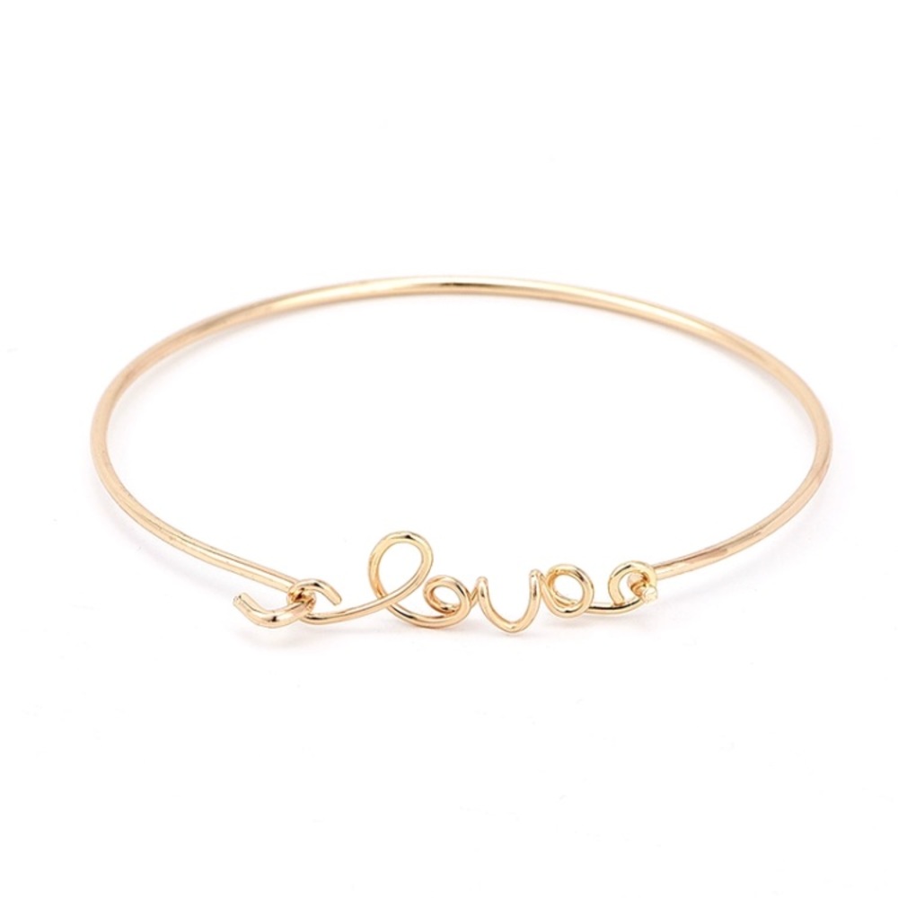 Gold Three Cuff Bracelet Bow Brave Love Set - Picture 5 of 6